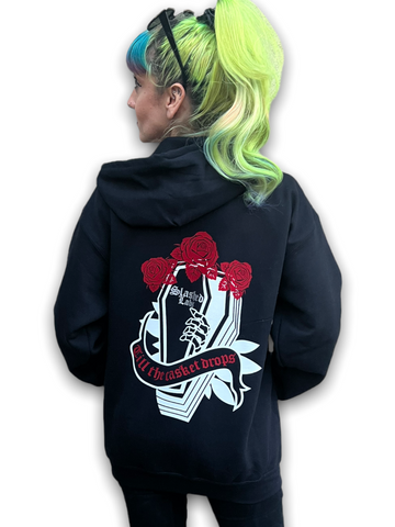 Till the casket drops zip up hoodie