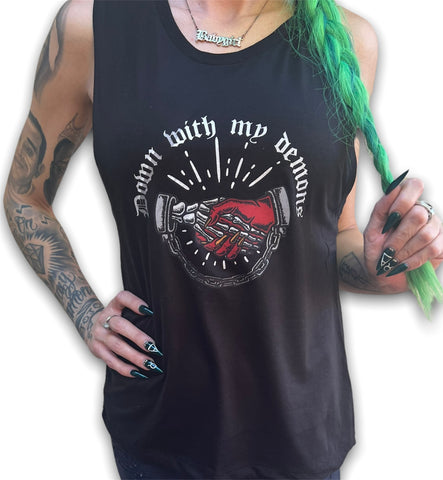 Down with my demons women’s muscle tank