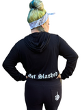 Mothers against bullshit hooded cropped long sleeve