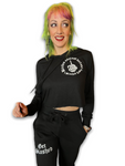 Bitches against bullshit hooded cropped long sleeve